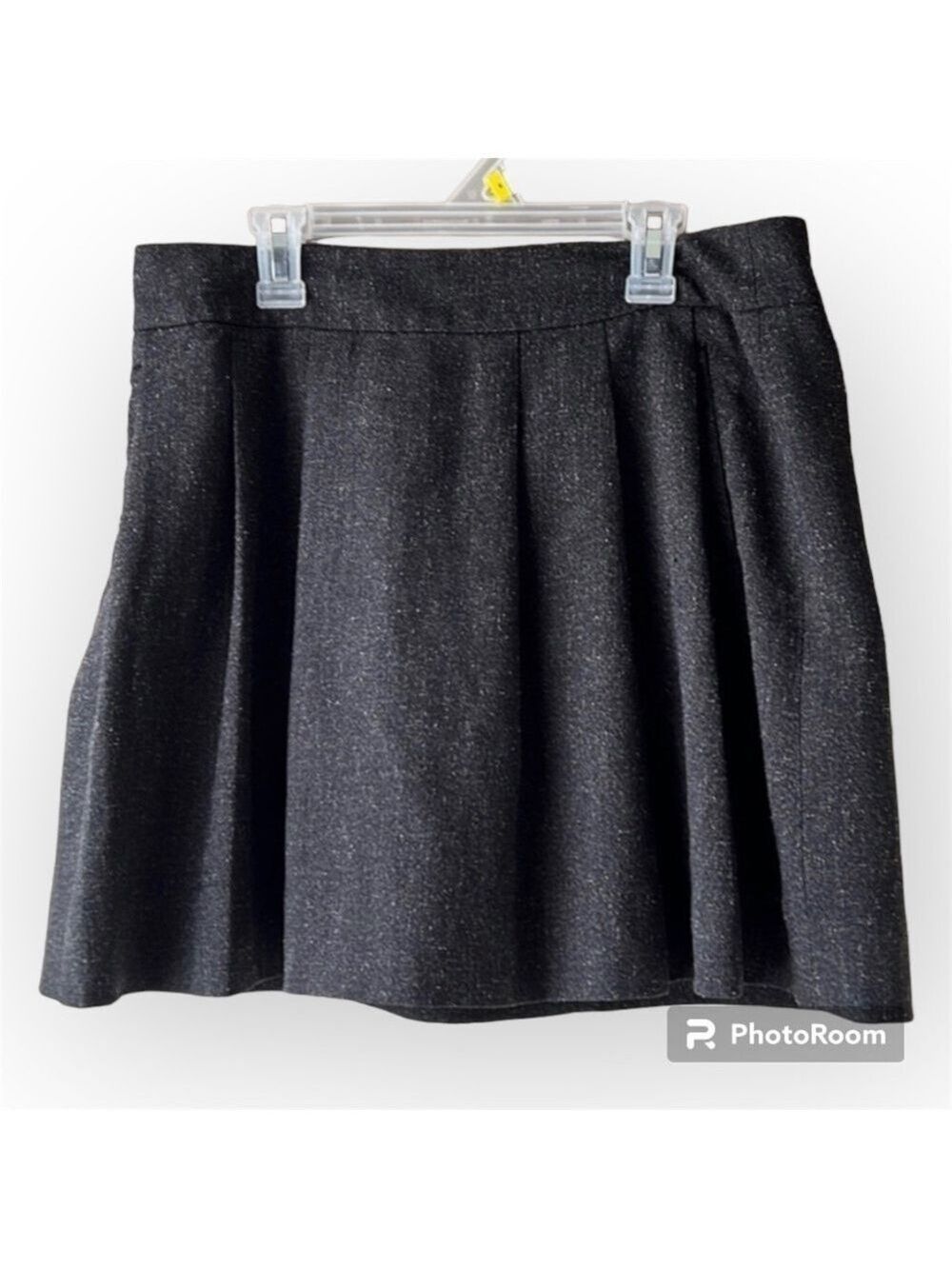 GAP Dark Grey Speckled With Pockets Front Pleated Mini Skirt Size 4